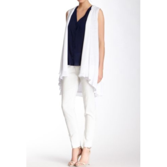 Alice + Olivia Open Front Hooded Linen Poncho - Picture 1 of 2